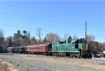 SMS GP38-2 # 2003 pushes the passenger consist across E Lake Rd grade crossing